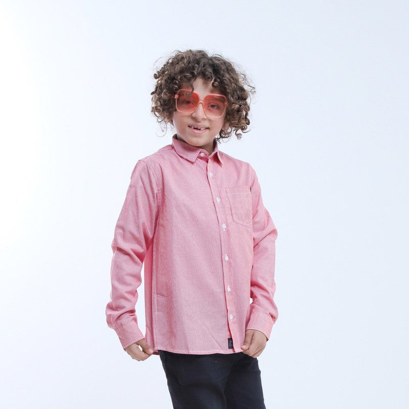 BEBO Boys' striped long-sleeved shirt_Red - Image 3